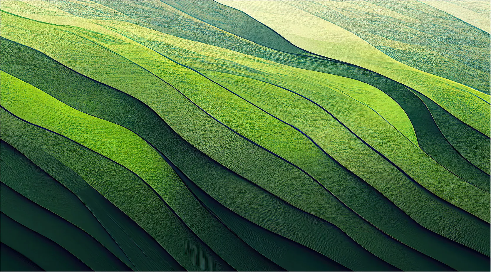 Abstract green wavy lines suggesting flow and connectivity