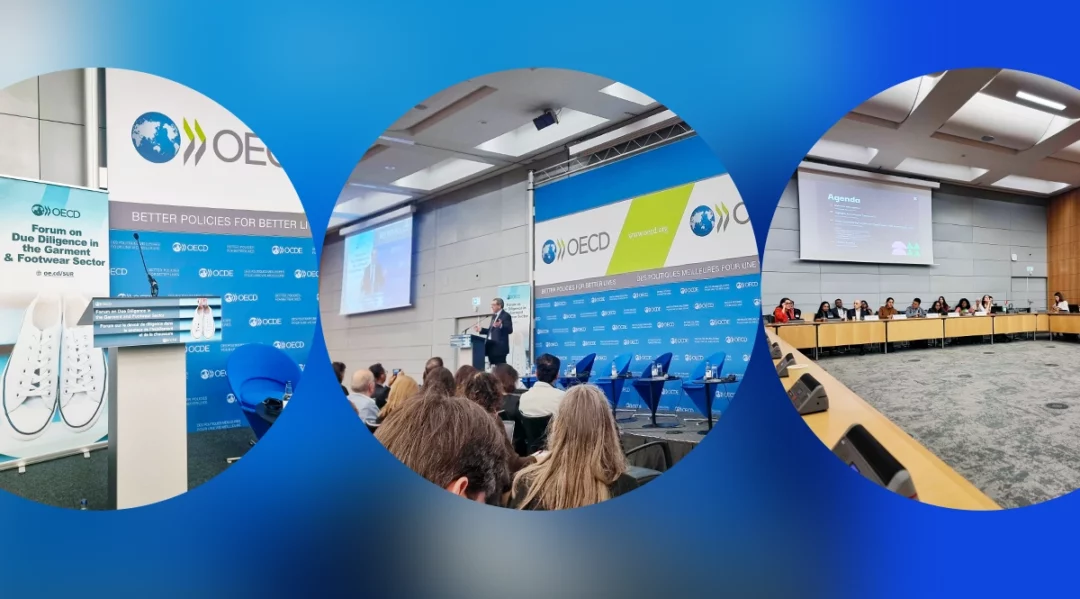 OECD forum on due diligence in garment & footwear sector, discussing sustainable supply chains.